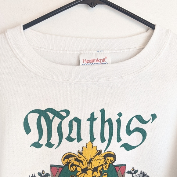 Vtg 80s White Grunge Cropped Oversized Sweatshirt - Picture 10 of 13